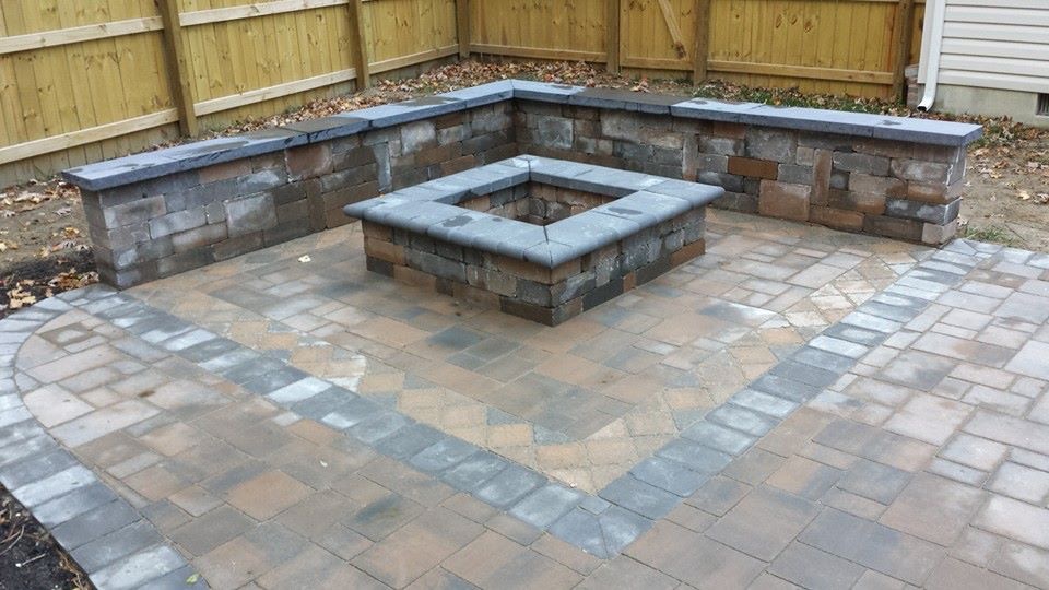 STI Landscaping Fire Pit Stonework finished look