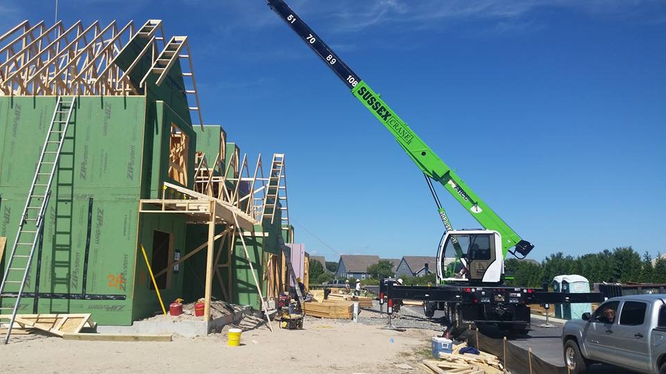 House being built by the Sussex Crane